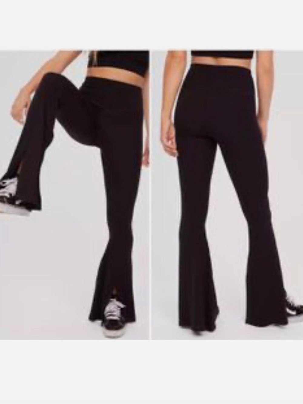 Offline by Aerie Women's High Waisted Slit Flare Legging Black - Size Large
